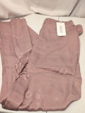 Haven Well Within Blush Satin Wide-Leg Lounge /Sleep Pants Size Medium NWT